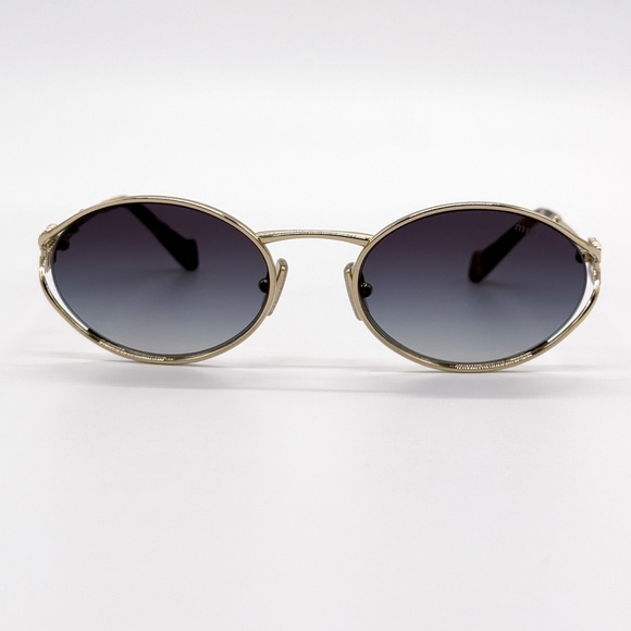 NEW MIU MIU SMU 52Y ZVN5D1 OVAL MU 52YS ZVN5D1 GOLD WOMEN SUNGLASSES MU52YS main image 9